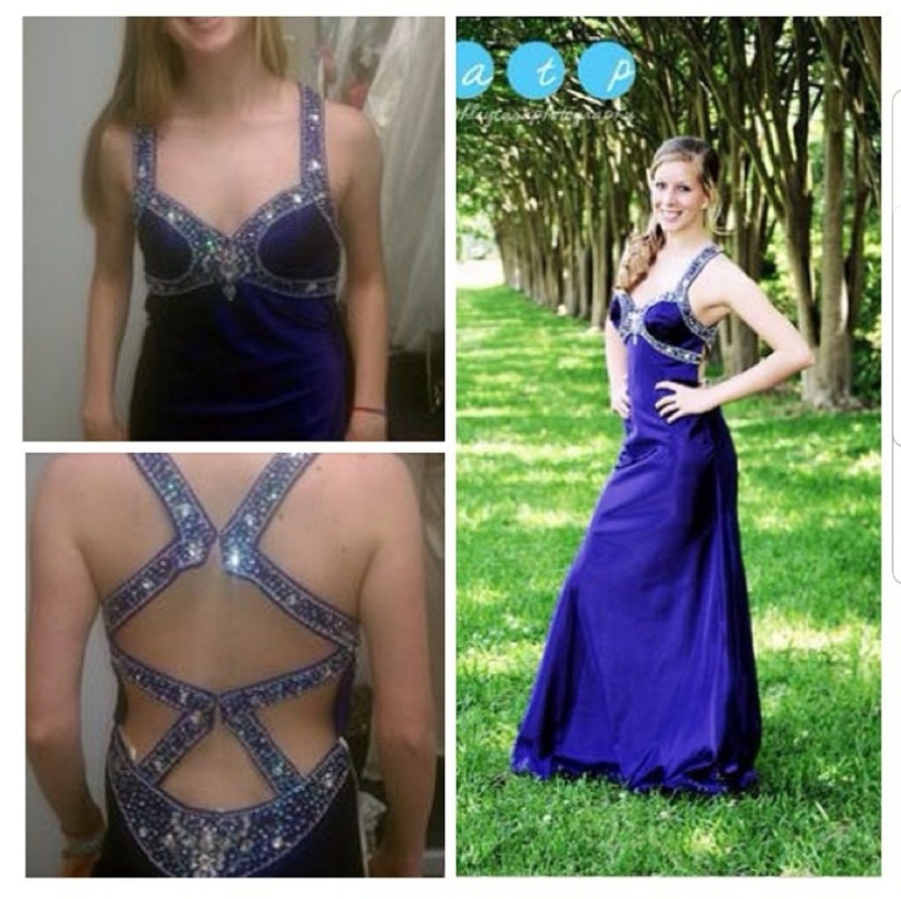 Purple formal gown.